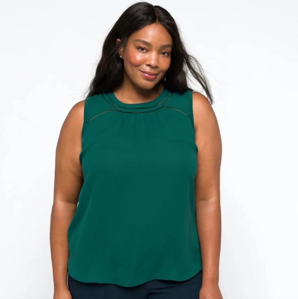 41 Hawthorn Stitch Fix Top 3X Green Eliee Sleeveless Blouse Casual Career Party